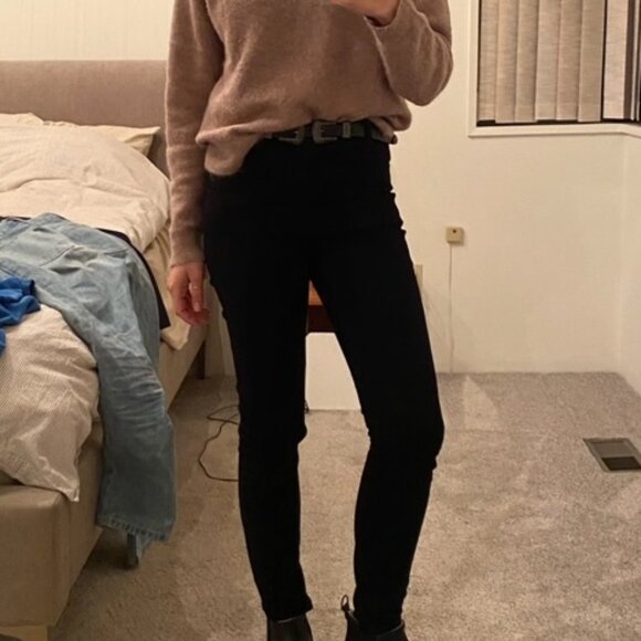 Frank and Oak High Waisted Black Skinny Jeans - Picture 2 of 3